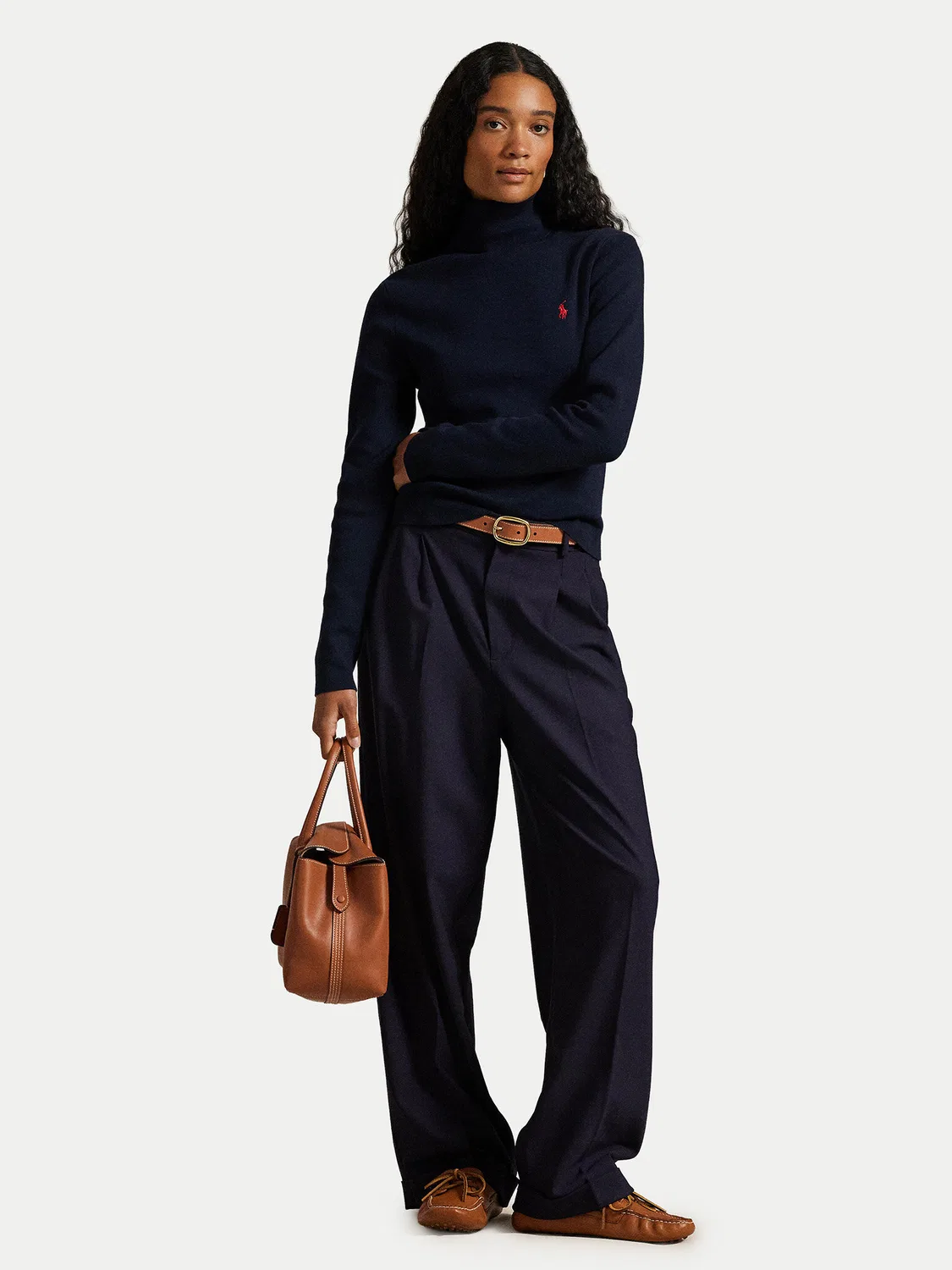 Женская водолазка стандартного кроя Polo Ralph Lauren, темно-синий — фото 2