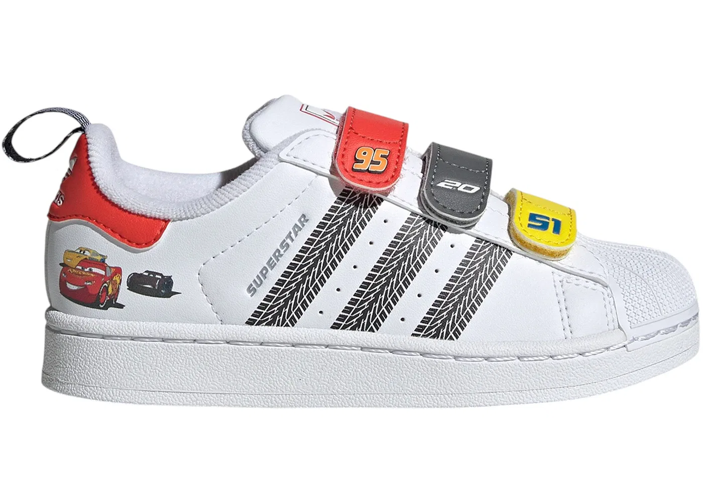 Детские кроссовки с застежкой Superstar II Comfort Closure Adidas, Cloud White/Bright Red/Supplier Colour