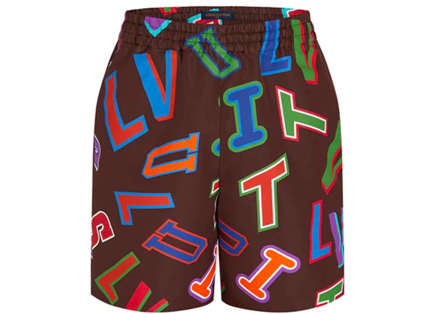 Мужские шорты с принтом Louis Vuitton x NBA Basketball Letters Shorts, Brown