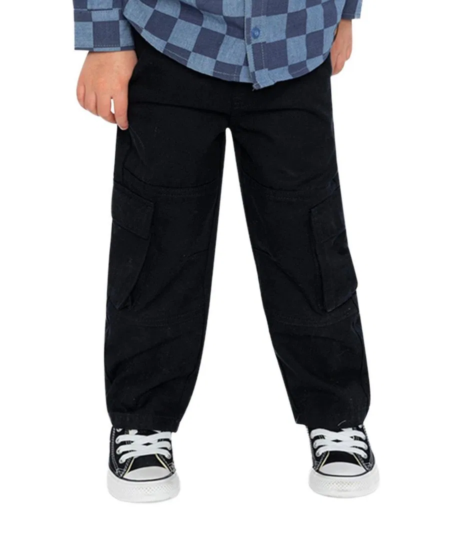 Штаны из твила с карго-карманами, модель Boys Must-Haves Deux par Deux, Dark Blue — фото 2