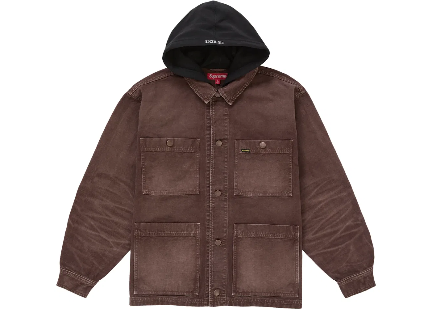 Мужское пальто-честерфилд с капюшоном Supreme, Brown