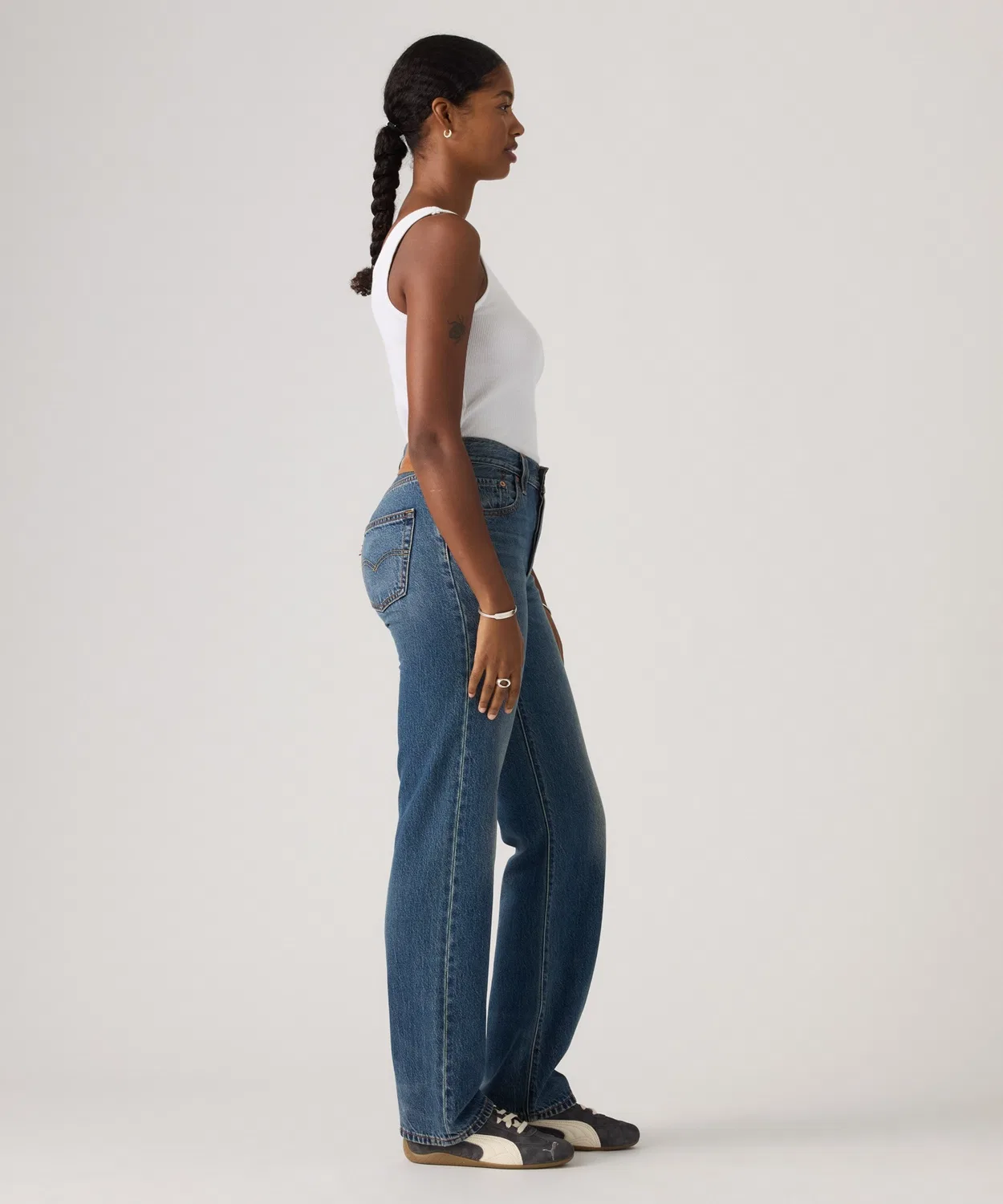 Женские джинсы прямого кроя с легкой тканью 501 '90s Lightweight Levi's, Dark Indigo Blue — фото 3