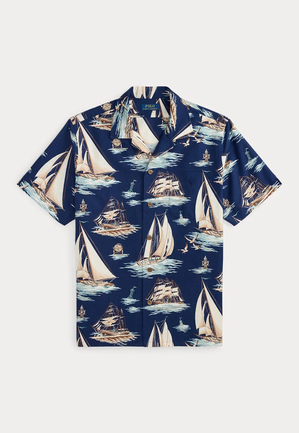 Классическая рубашка-оксфорд с принтом парусника Polo Ralph Lauren, Vintage Schooners — фото 4