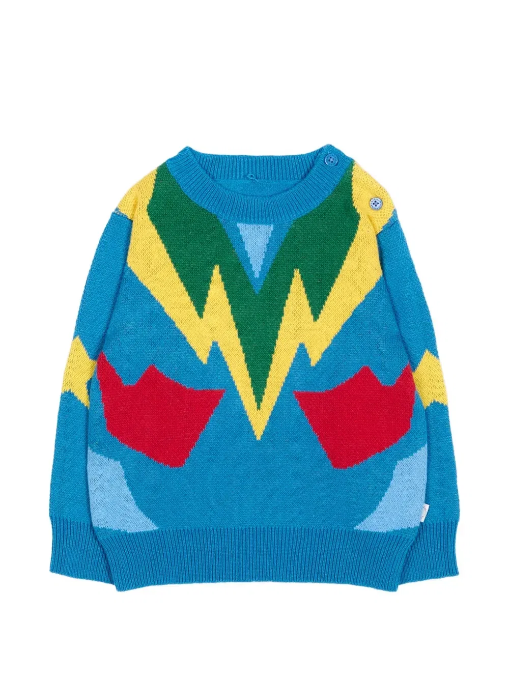 Хлопковый свитер с круглым вырезом Stella Mccartney Kids, синий