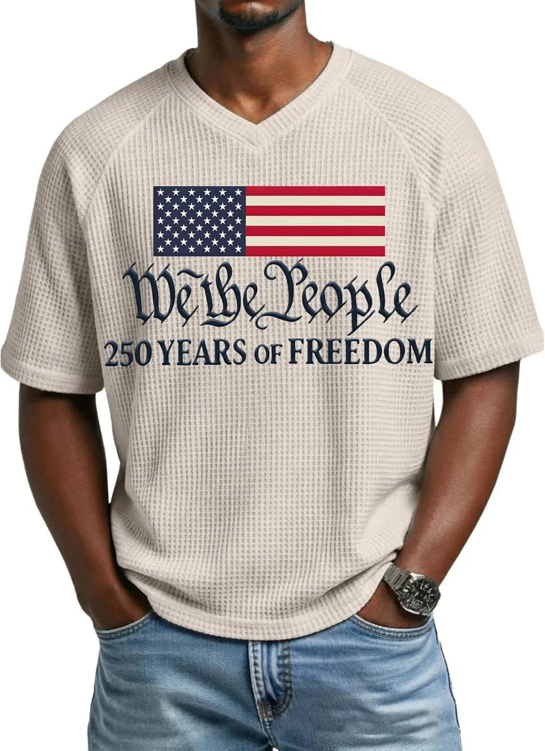 Мужская футболка с вафельным переплетением Patriotic Tee, Beige