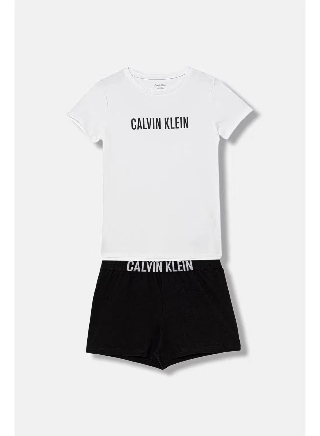 Комплект пижамный из трикотажа с принтом логотипа Calvin Klein Jeans, черный — фото 2