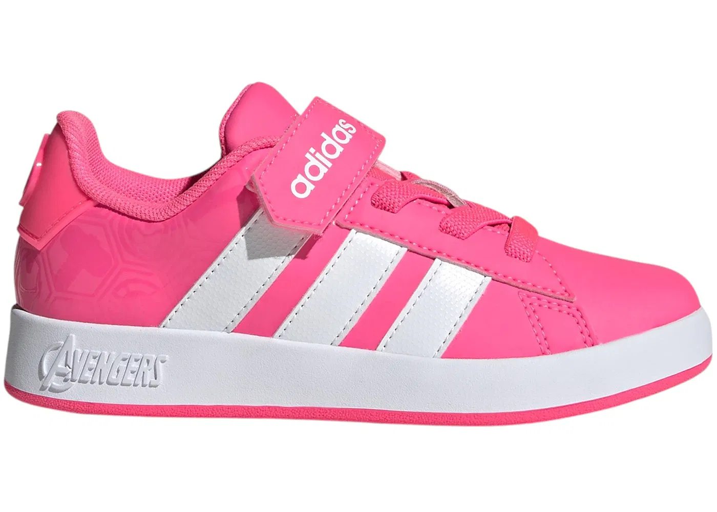 Детские кроссовки Lifestyle с принтом Marvel Avengers Adidas Grand Court, Lucid Pink/Cloud White/Clear Pink