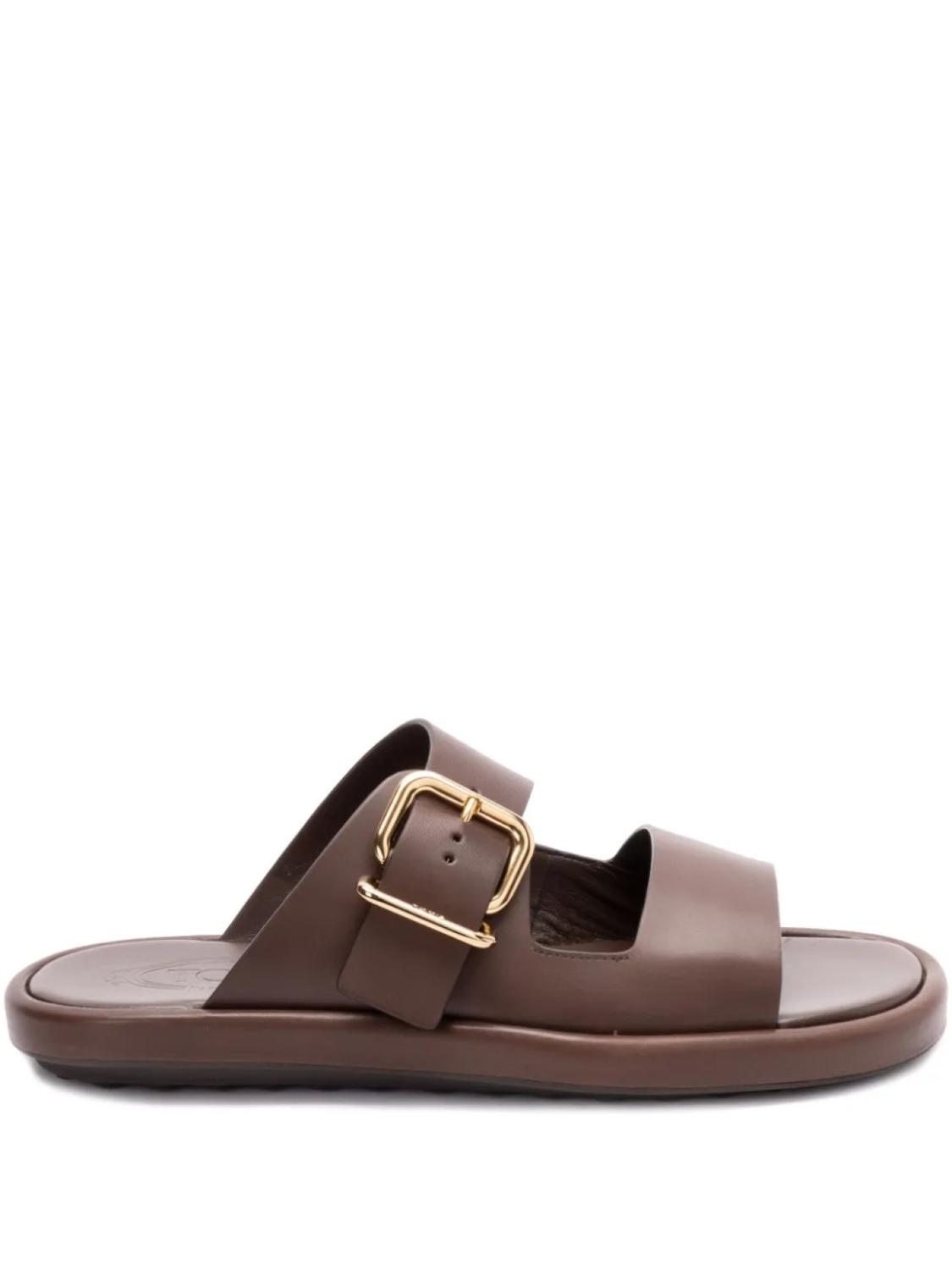 Кожаные шлепанцы Tod's, коричневый