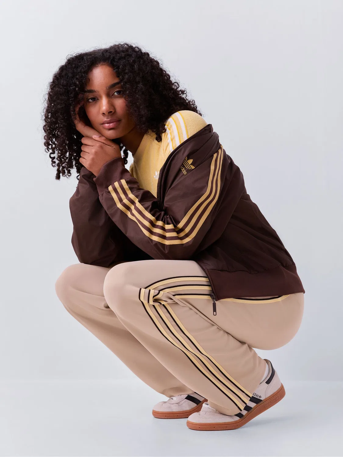 Брюки прямого кроя, свободные, adidas Originals, Taupe Brown — фото 4