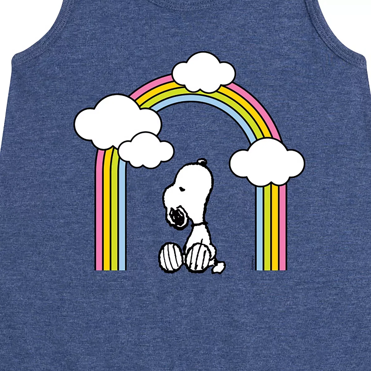 Детское платье-трапеция без рукавов Peanuts Snoopy Looking Up Rainbow, Heather Navy — фото 2