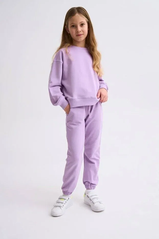 Детские свитшот для девочек органический с длинным рукавом Therecolor, Lilac