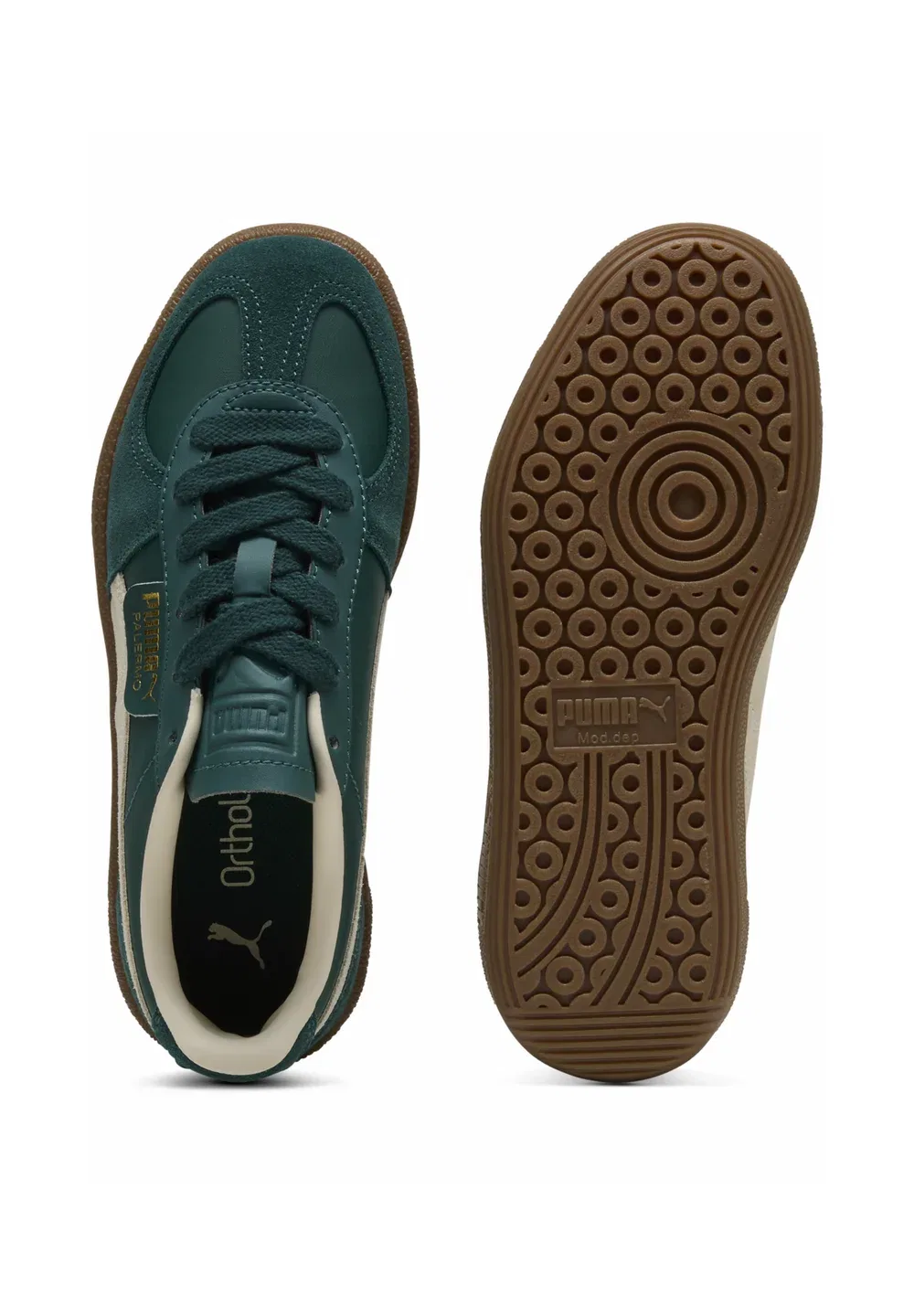 Детские туфли Palermo jr унисекс Puma, Dark Green-Alpine Snow — фото 3