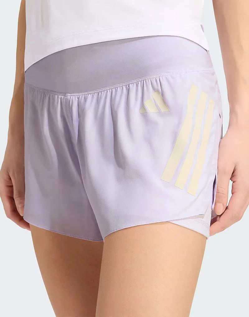 Шорты Adidas performance Adi365 formotion 2in1 в цвете Frozen Purple/White — фото 2