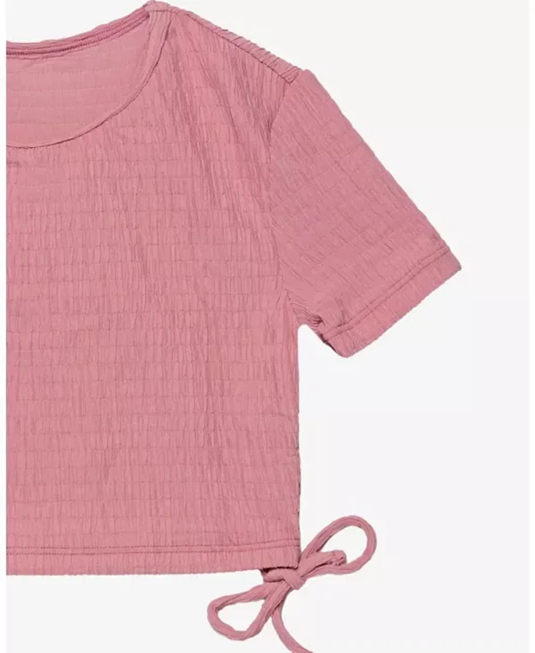 Детский комплект для плавания для девочек с текстурой Neapolitan Short Sleeve Side Tie Swim Set Gottex Kids, розовый — фото 3