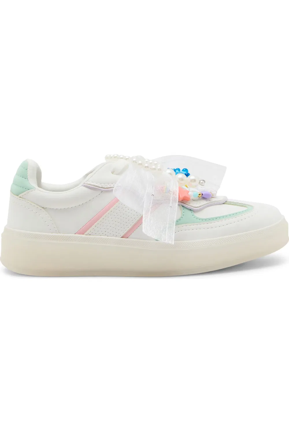 Детские кеды на платформе с бусинами JSianna Steve Madden, белый мультиколор — фото 2