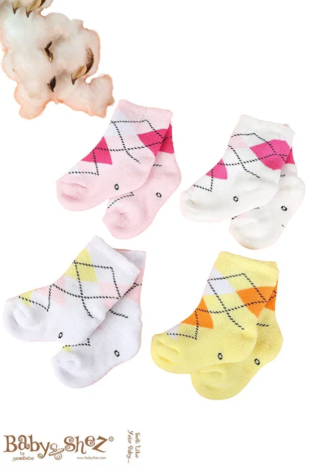 Детские носки для новорожденных полосатые Baby Shez, Pink