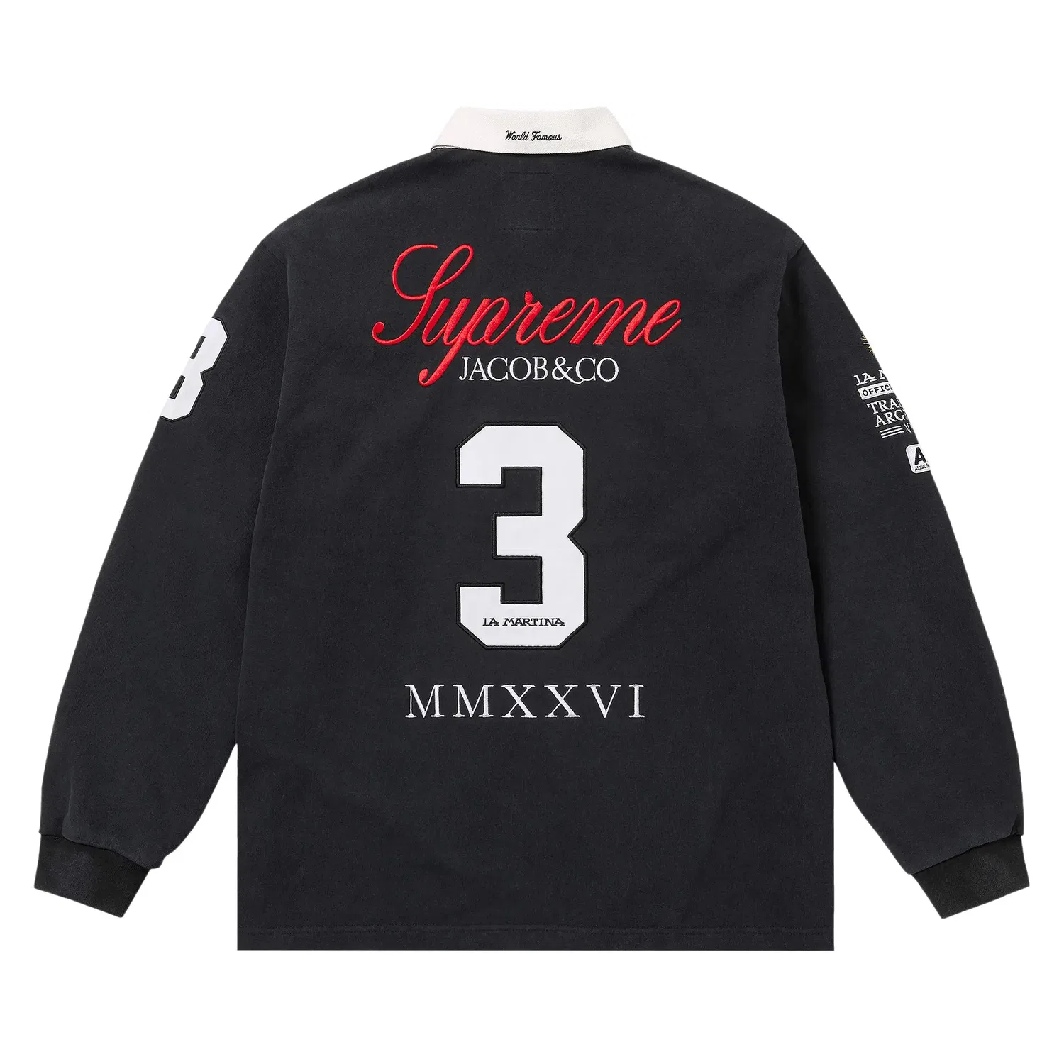 Футболка Supreme x La Martina x Jacob & Co Rugby, черный — фото 2