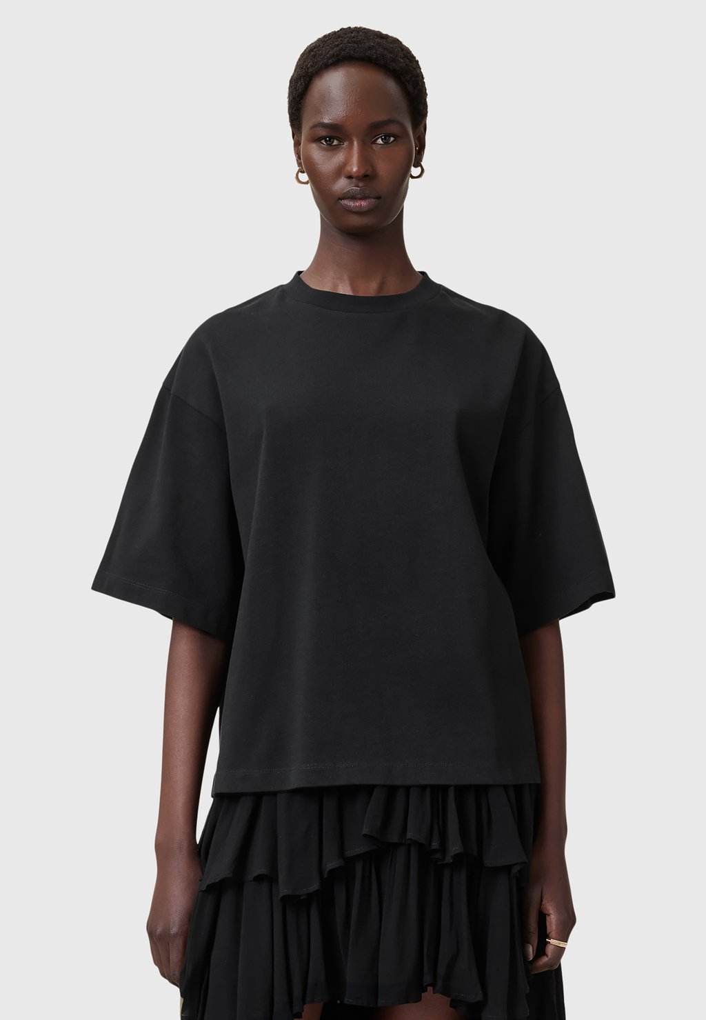 

Футболка с принтом CROCHET AllSaints, черный