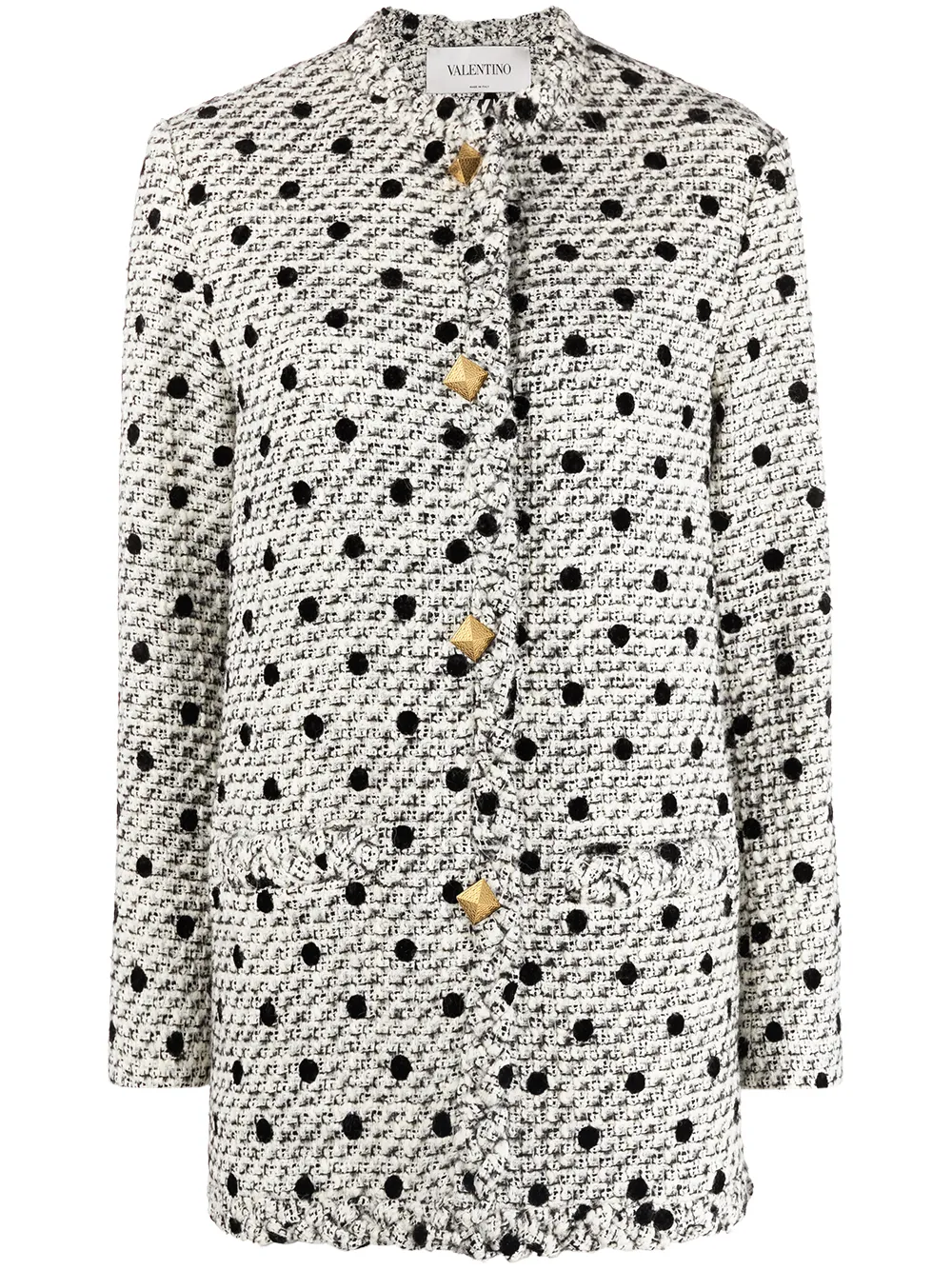 

Твидовый жакет Roman Stud в горох VALENTINO GARAVANI, нейтральный