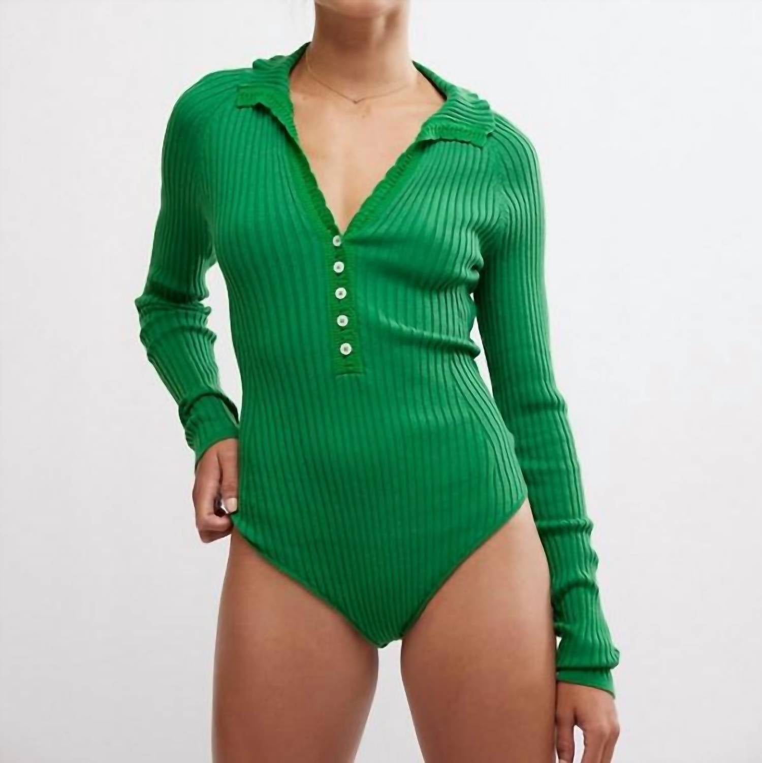 

Боди Ready For It зеленого цвета Free People