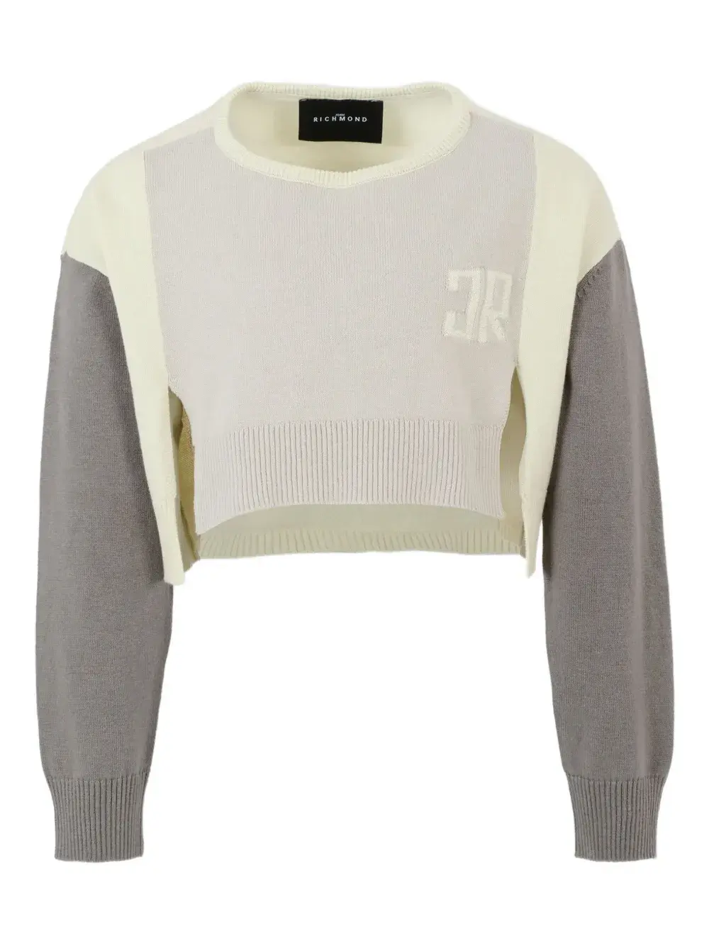 

Свитер в стиле колор-блок с логотипом John Richmond Junior, синий