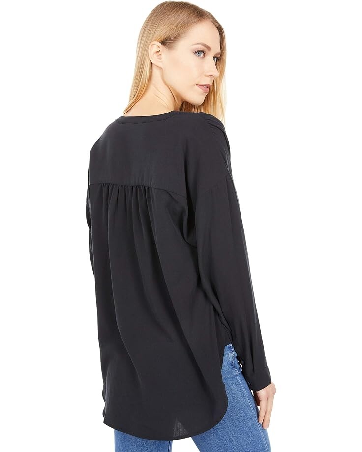 

Топ Madewell Sandwashed Popover Top, реальный черный
