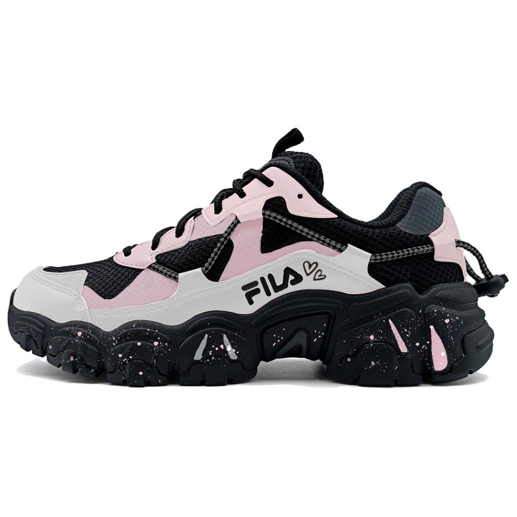 Fluid Heartfelt Notebook Cushioning Abrasion Resistant Breathable Height Increasing Low top Casual Shoes Unisex FILA, серый розовый