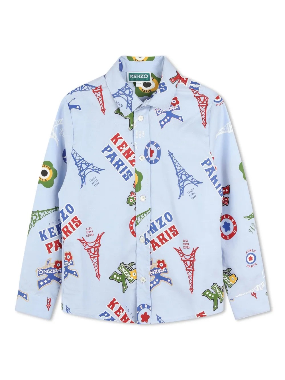 

Рубашка с логотипом Kenzo Kids, синий