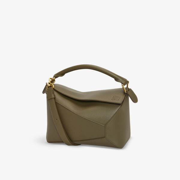 

Маленькая кожаная сумка через плечо с пазл-краем Loewe, зеленый