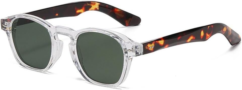 

Мужские квадратные солнцезащитные очки в стиле ретро с заклепками, модные сине-зеленые, трендовые оттенки, защита от ультрафиолета UV400, женские очки в прозрачной оправе SKFGNX, Clear Dark Green