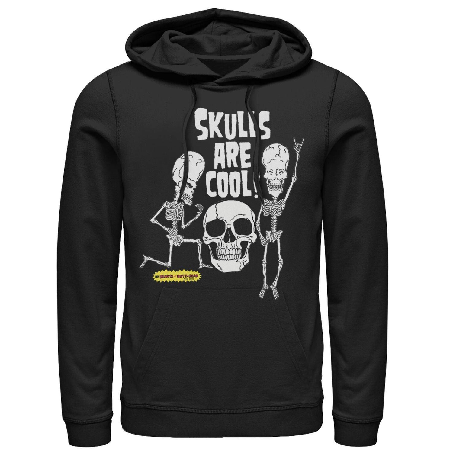 

Мужская толстовка с капюшоном Beavis And Butthead Skulls Are Cool, Black Licensed Character, черный