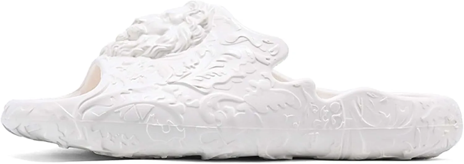 

Летние спортивные повседневные мужские шлепанцы-сандалии, модные, удобные, прочные, с противоскользящей толстой подошвой из ЭВА Generic, белый