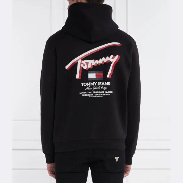 Уличная толстовка обычного кроя с 3D-принтом Tommy Hilfiger, черный — фото 2