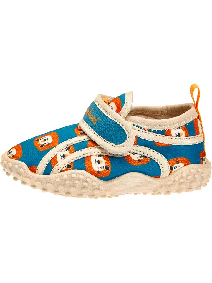 Босоножки с принтом, Playshoes, голубой/оранжевый