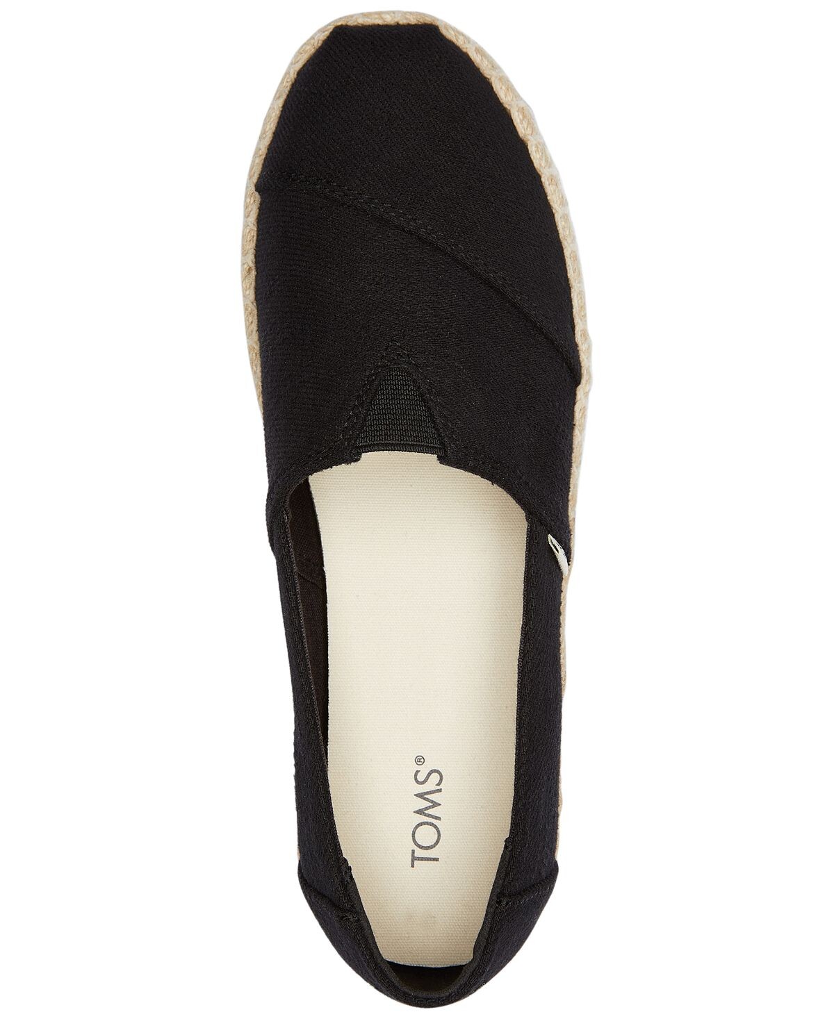 Женские слипоны Alpargata на платформе из переработанных материалов TOMS, черный — фото 4