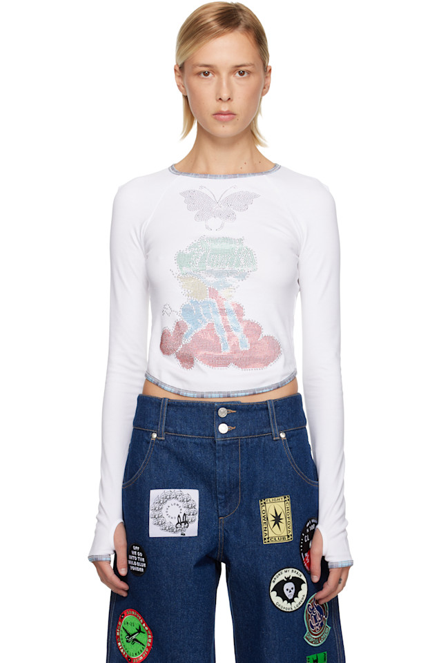 

Приталенная футболка «Кристальное облако» Chopova Lowena, белый