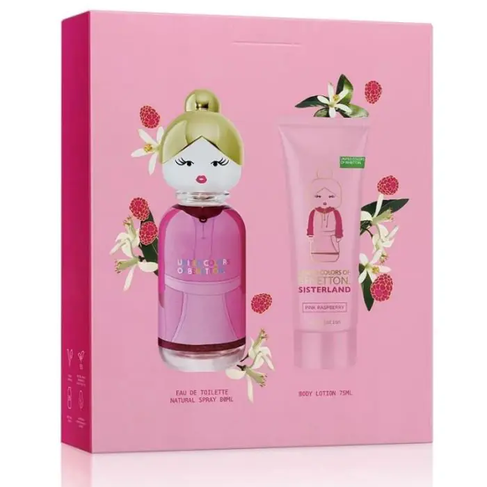 

Женская туалетная вода Sisterland Pink Raspberry Estuche de Navidad Benetton, EDT 80 ml + Body Lotion 75 ml