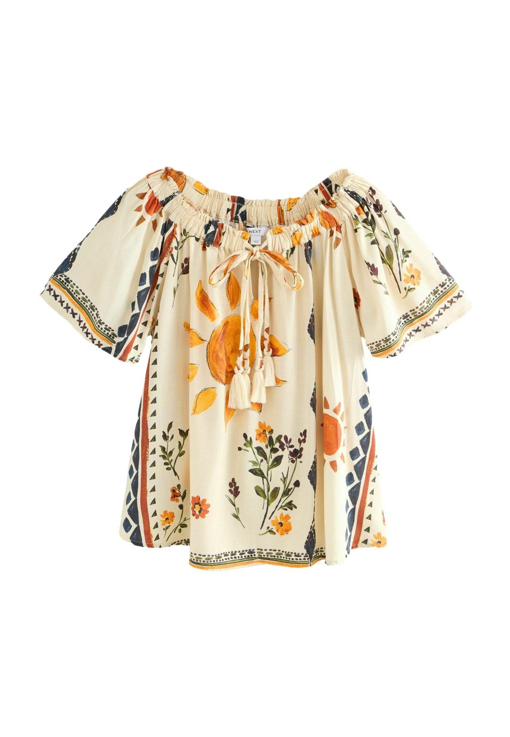 

Блуза SHORT SLEEVE NECK BARDOT Next, бежевый