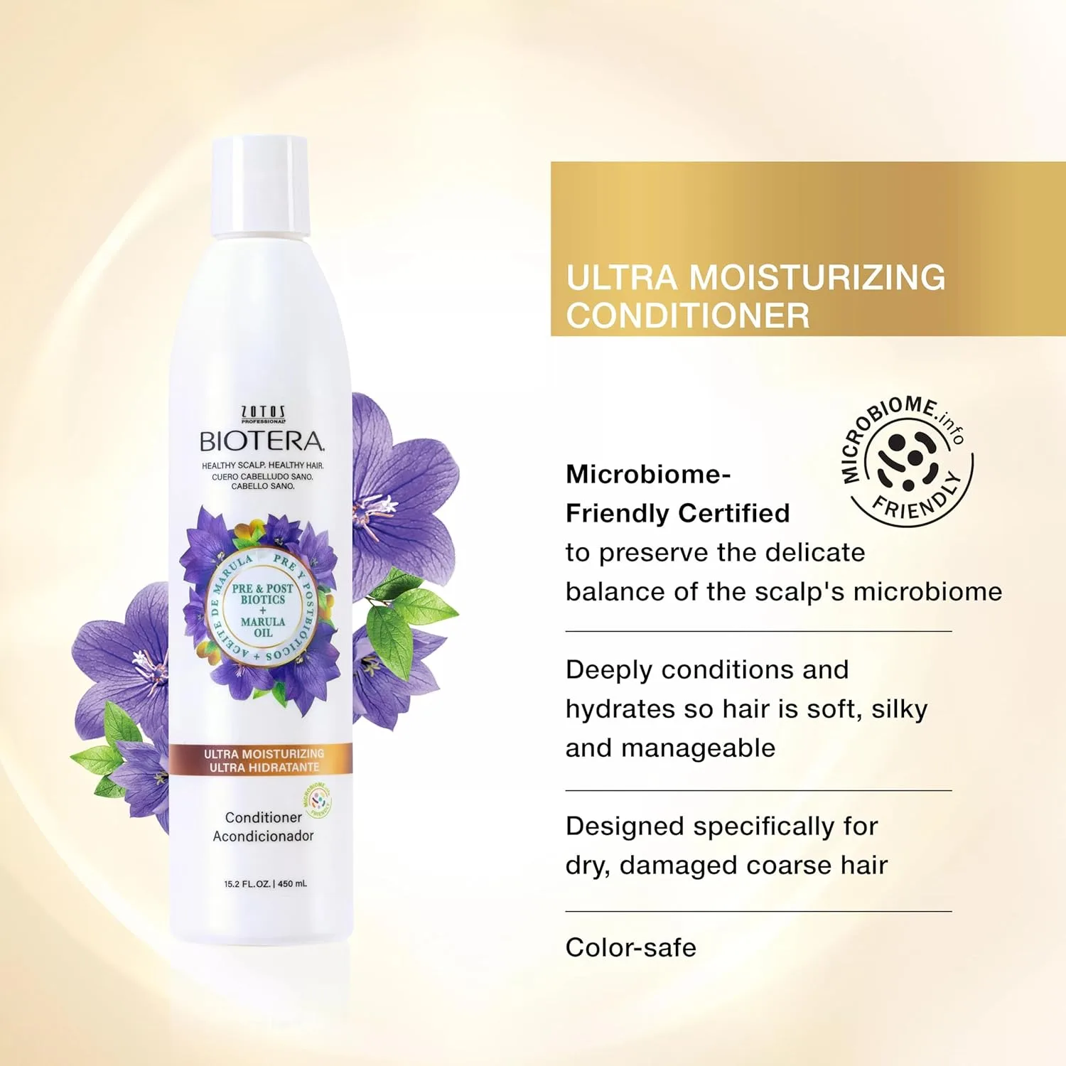 Кондиционер Biotera Ultra Moisturizing для интенсивного увлажнения сухих, поврежденных и жестких волос, дружественный к микробиому, веганский, без парабенов и сульфатов, безопасный для окрашенных волос 946 мл (.) — фото 2