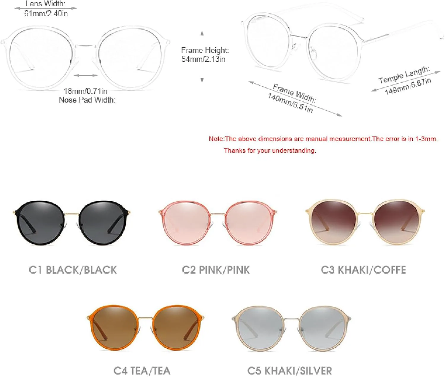 

Роскошные круглые женские солнцезащитные очки в металлической оправе, классические черные солнцезащитные очки с защитой от УФ-излучения UV400 TKKTLLT, Pink Pink