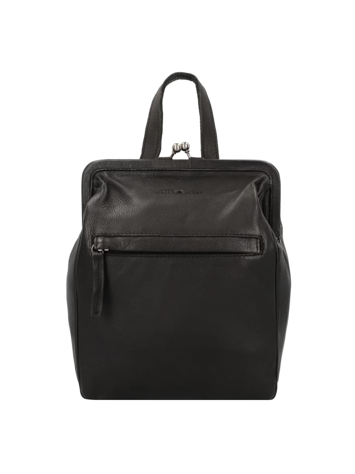 

Рюкзак Greenburry Vintage washed City Rucksack Leder 27 cm, черный