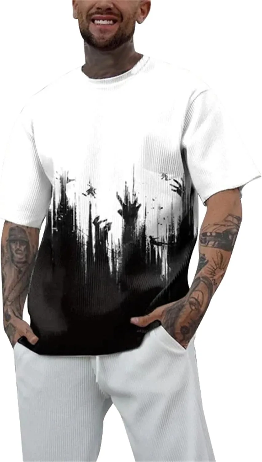 

Футболка Summer Street с принтом, короткий рукав, свободный крой, Plus Size