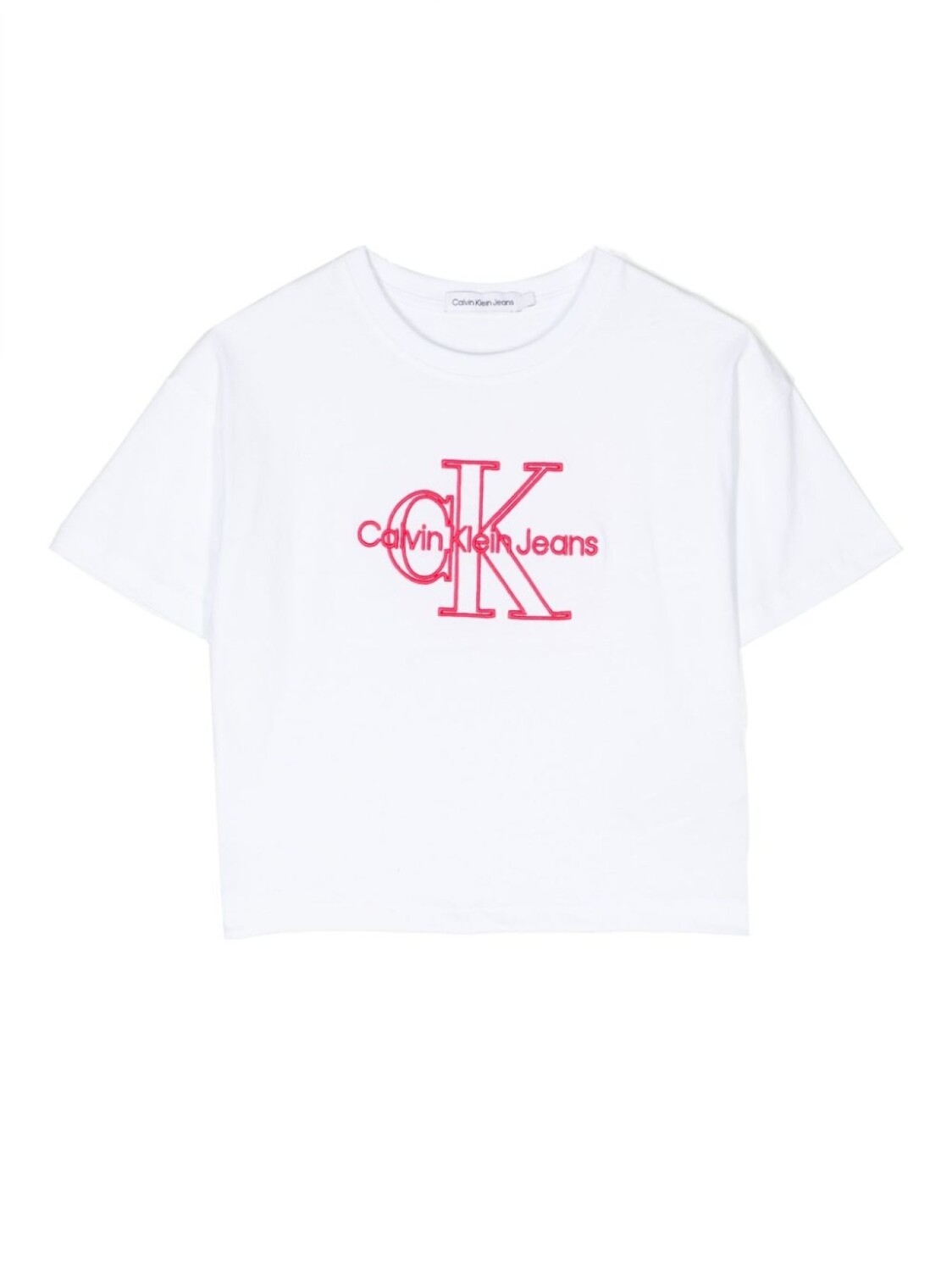 

Футболка с вышитым логотипом Calvin Klein Kids, белый