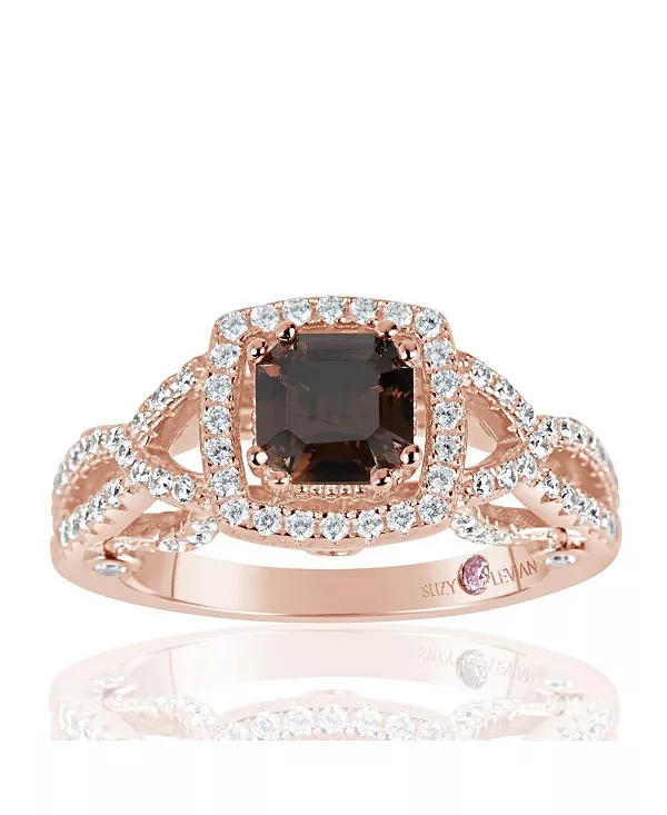 

Кольцо Suzy Levian из стерлингового серебра с кубическим цирконием огранки "ашер" в центре Suzy Levian New York, brown