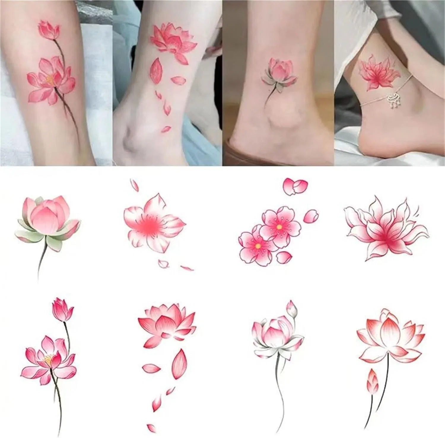 Временные татуировки Lotus Aesthetic, 8 шт, One Color