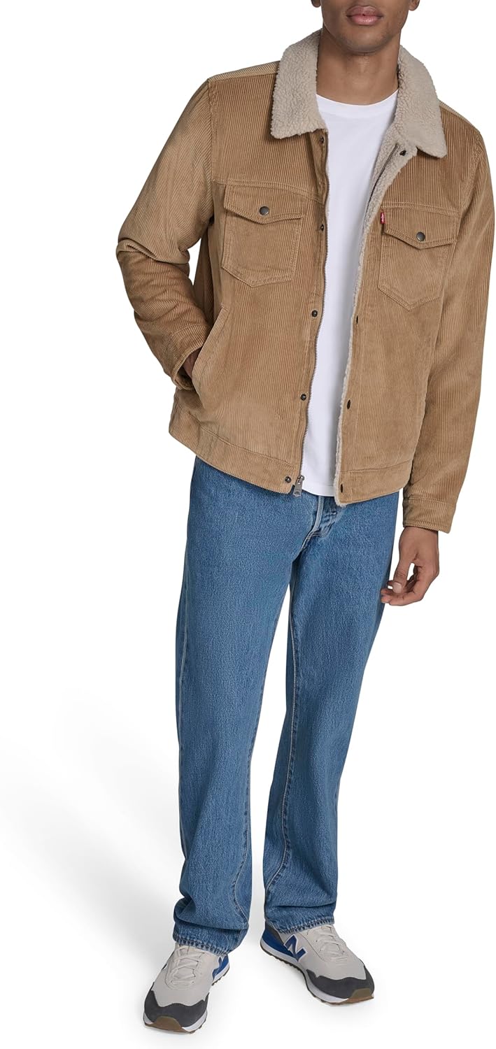 Мужская джинсовая куртка Levi's Cotton Trucker, Tan Wide Wale Corduroy — фото 2