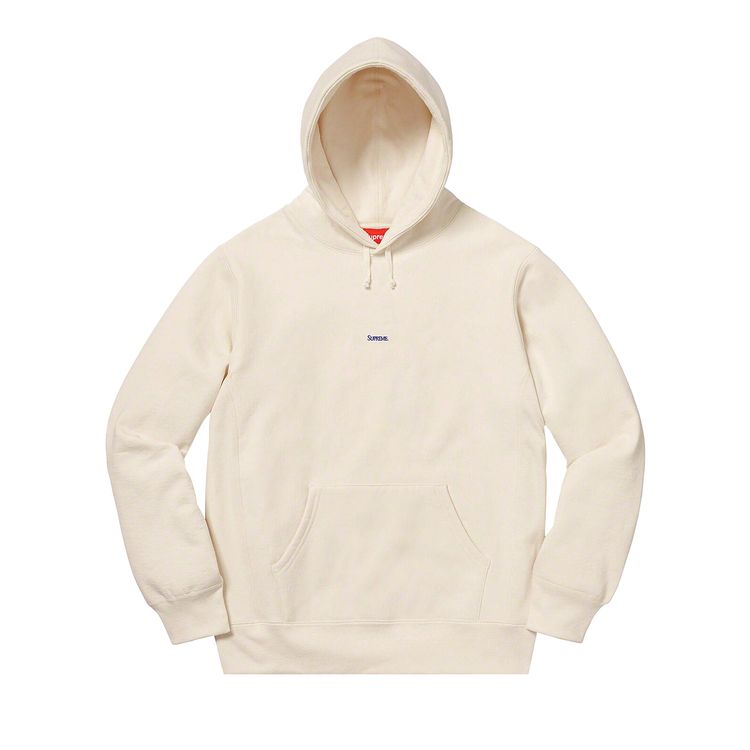 

Толстовка Supreme Micro Logo Hooded Sweatshirt 'Natural', кремовый