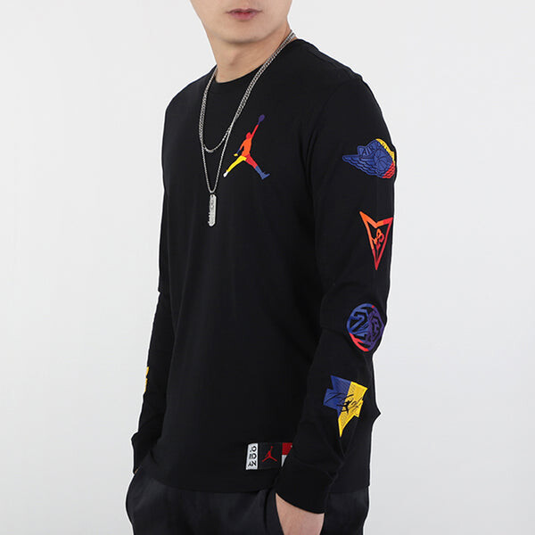 Толстовка Air Jordan DNA Casual Sports Pullover Round Neck Long Sleeves Black, черный — фото 2