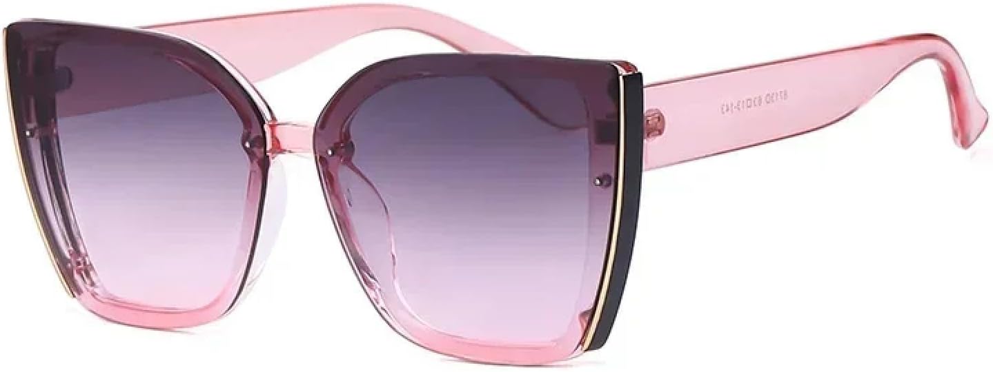 

Солнцезащитные очки с защитой от УФ-излучения UV400 | Большая оправа "кошачий глаз" | для женщин и мужчин | для занятий спортом на открытом воздухе и вождения DSVIGF, Purple Pink