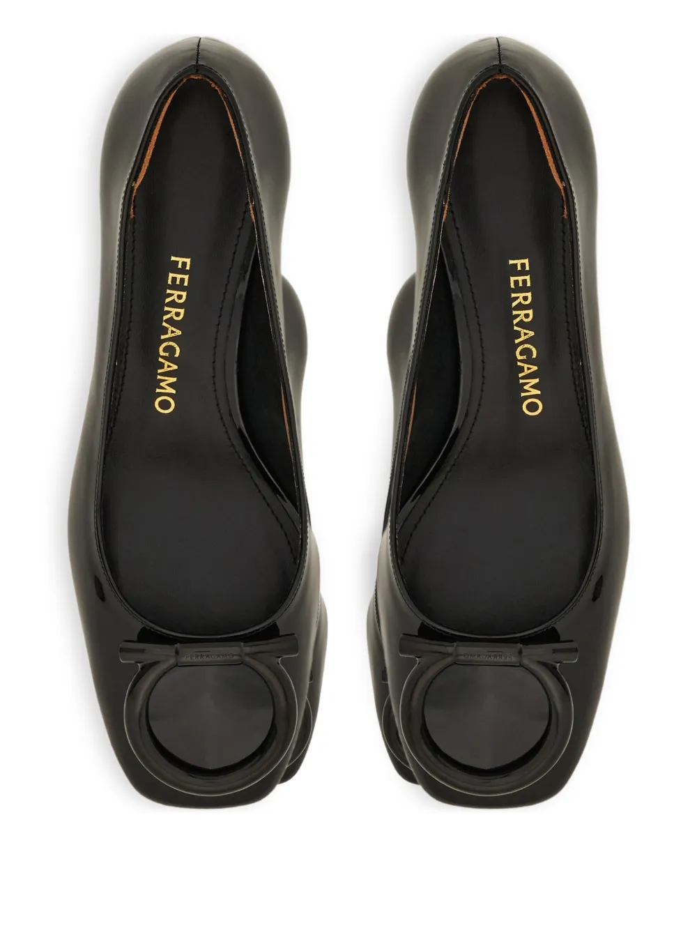 Туфли-лодочки с квадратным носком Ferragamo, черный — фото 4
